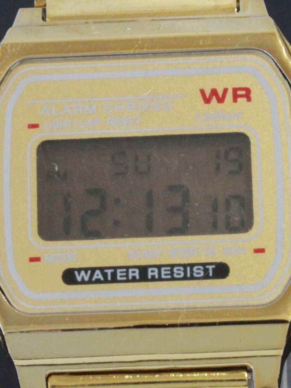 Retro Style Digital Watch Metal Case Bracelet Back light, Stopwatch, Day, Date - Picture 11 of 11
